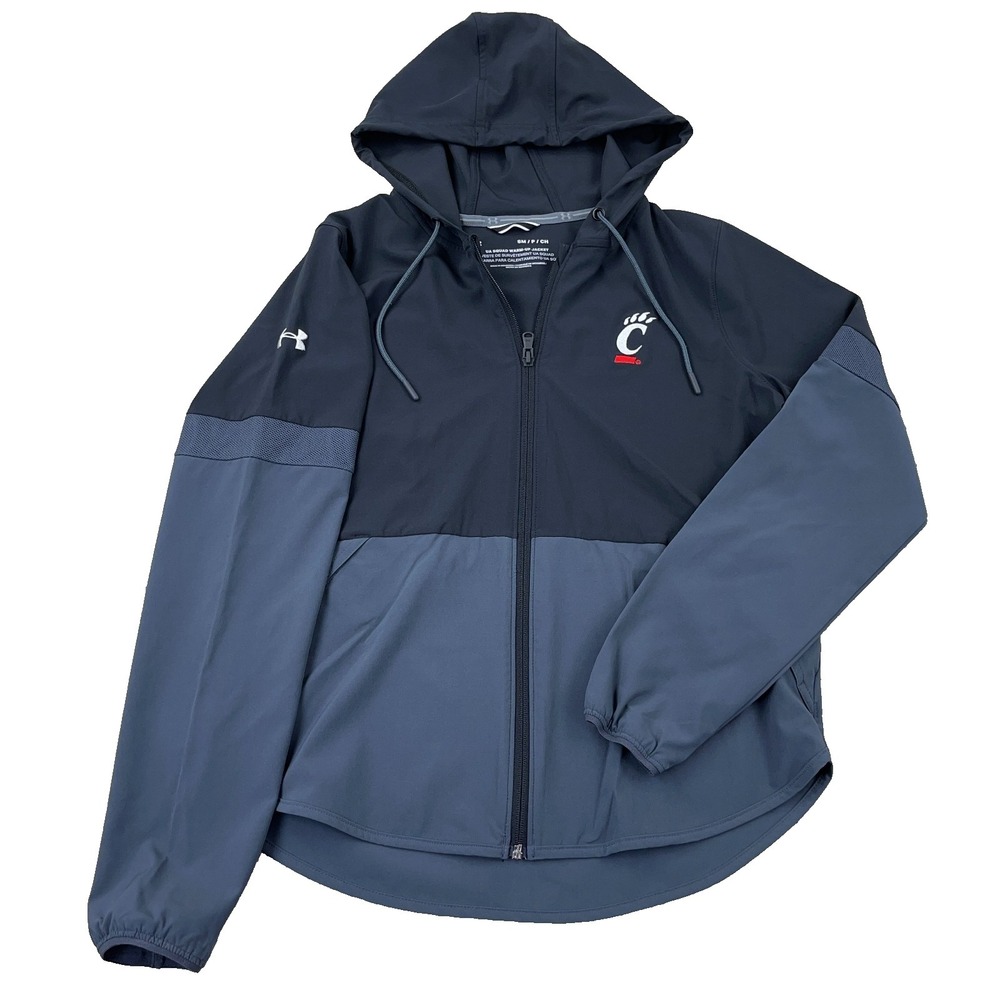 Cincinnati Bearcats Jacket Men Small Under Armour Squad Warm Up Windbreaker